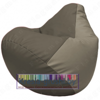 Бескаркасное кресло мешок Груша Г2.3-1702 (серый, светло-серый)